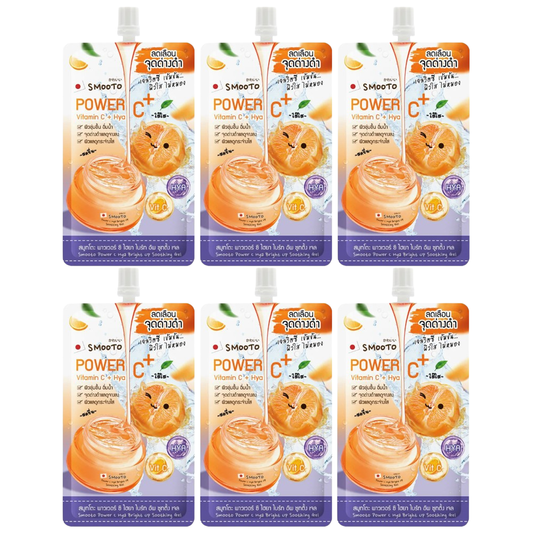 Smooto - Orange Power C+ Hya Bright Up Soothing Gel 30g. (Pack of 6)