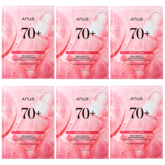 Anua - Peach 70+ Niacin Serum Mask 25ml. (Pack of 6)