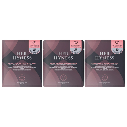 Her Hyness - Instant Calm Anti-Acne Black Mask with Succinic Acid & Centella Complex 25ml. (Pack of 3)