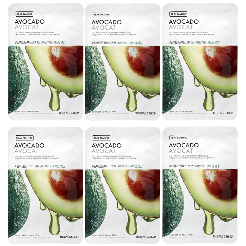 The Face Shop - Real Nature Avocado Face Mask 20g. (Pack of 6)