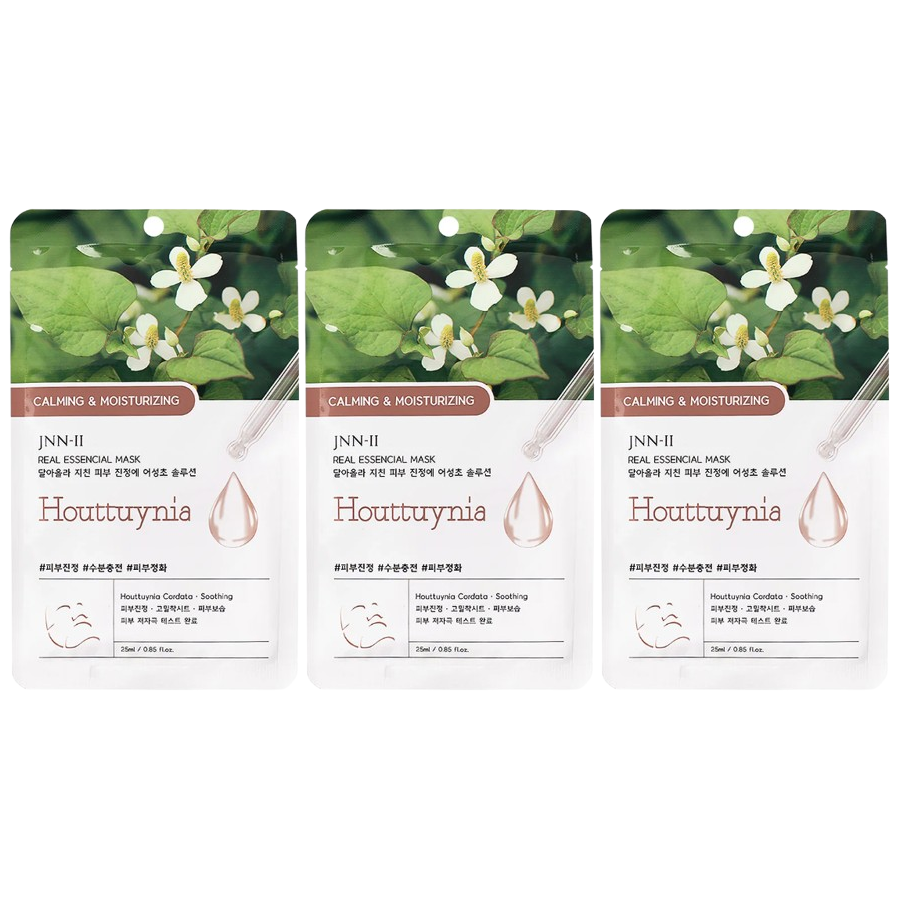 JNN-II - Houttuynia Cordata Real Essencial Mask 25ml. (Pack of 3)