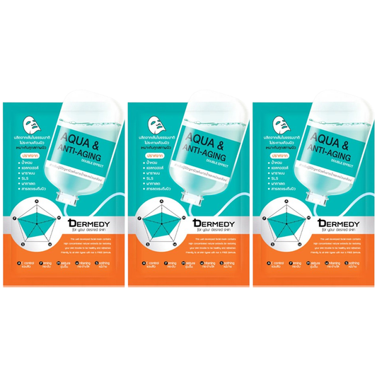 Dermedy - Aqua & Anti-Aging Double Effect Face Mask 25g. (Pack of 3)