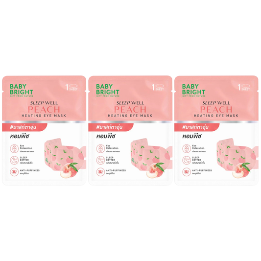 Baby Bright - Sleep Well Peach Heating Eye Mask (Pack of 3)