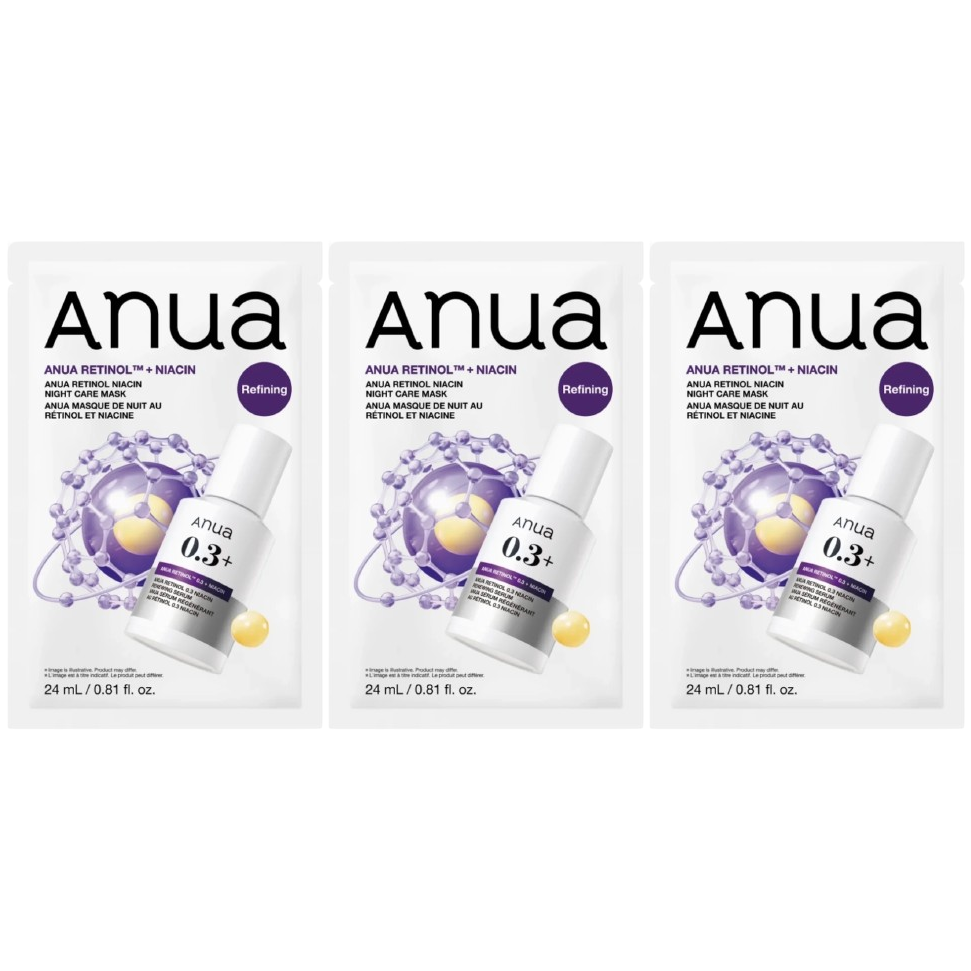 Anua - Retinol Niacin Night Care Mask 24ml. (Pack of 3)