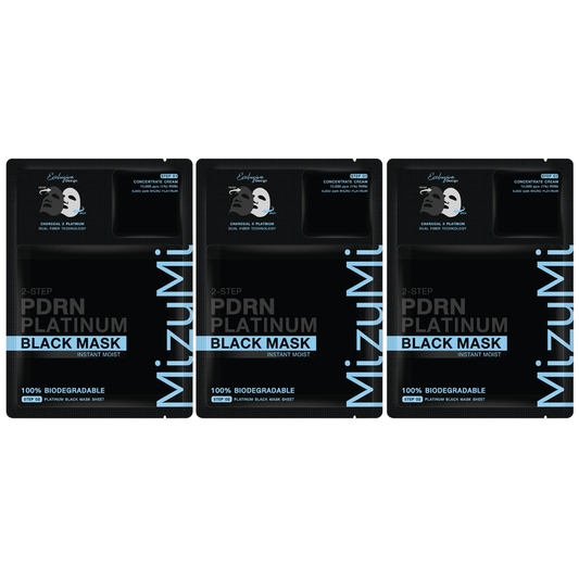 MizuMi - PDRN Platinum Black Mask Instant Moist (Pack of 3)