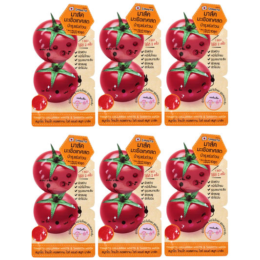 Smooto - Tomato Collagen White & Smooth Mask 10g. (Pack of 6)