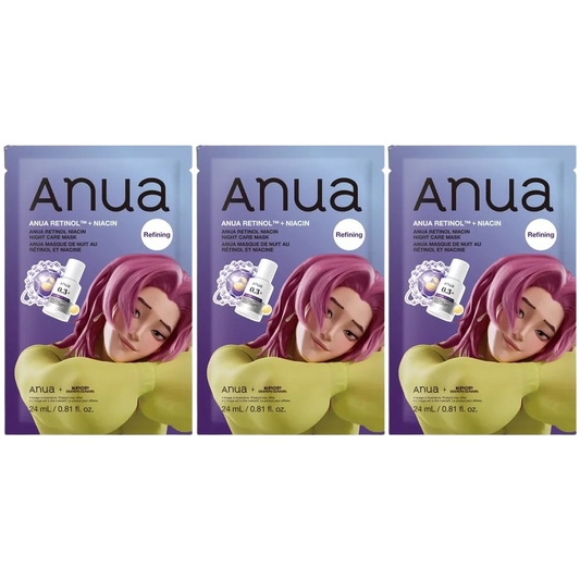 Anua - Kpop Demon Hunters Retinol Niacin Night Care Mask 24ml. (Pack of 3)