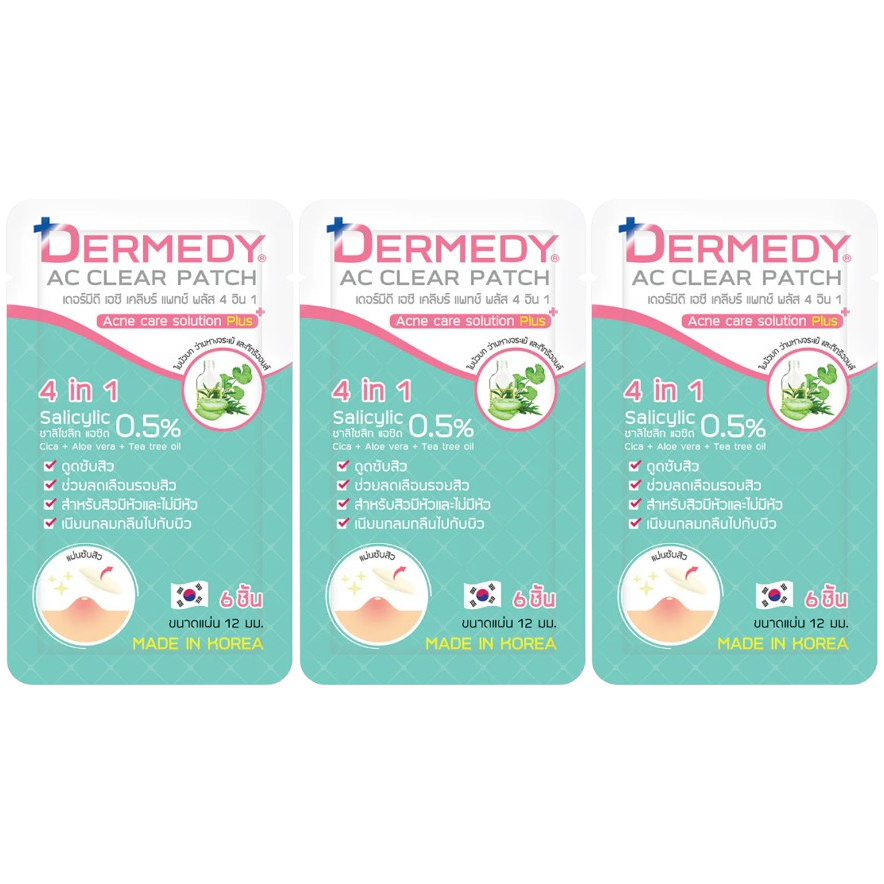 Dermedy - AC Clear Patch Plus 4in1 Salicylic 0.5% 6 Dots (Pack of 3)
