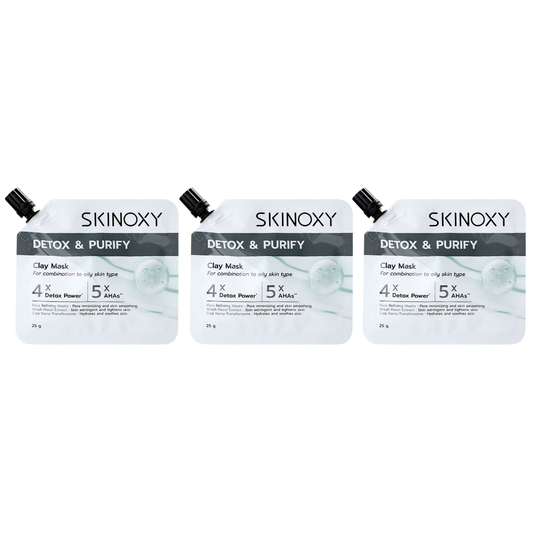 Skinoxy - Detox & Purify Clay Mask 25g. (Pack of 3)
