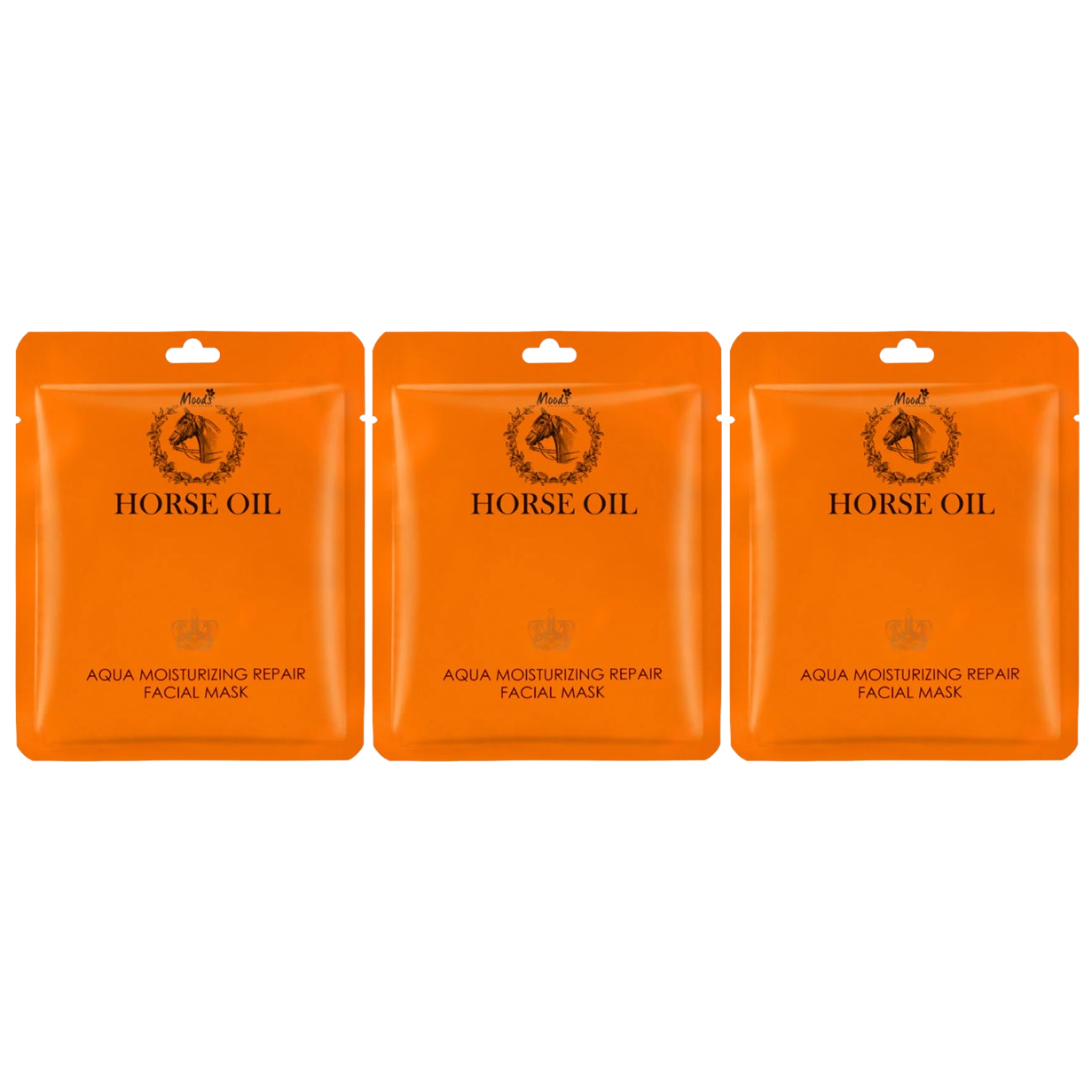 Moods Skin Care - Horse Oil Aqua Moisturizing Repair Facial Mask 30ml. (Pack of 3)