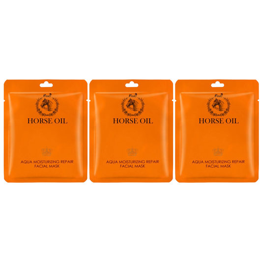 Moods Skin Care - Horse Oil Aqua Moisturizing Repair Facial Mask 30ml. (Pack of 3)