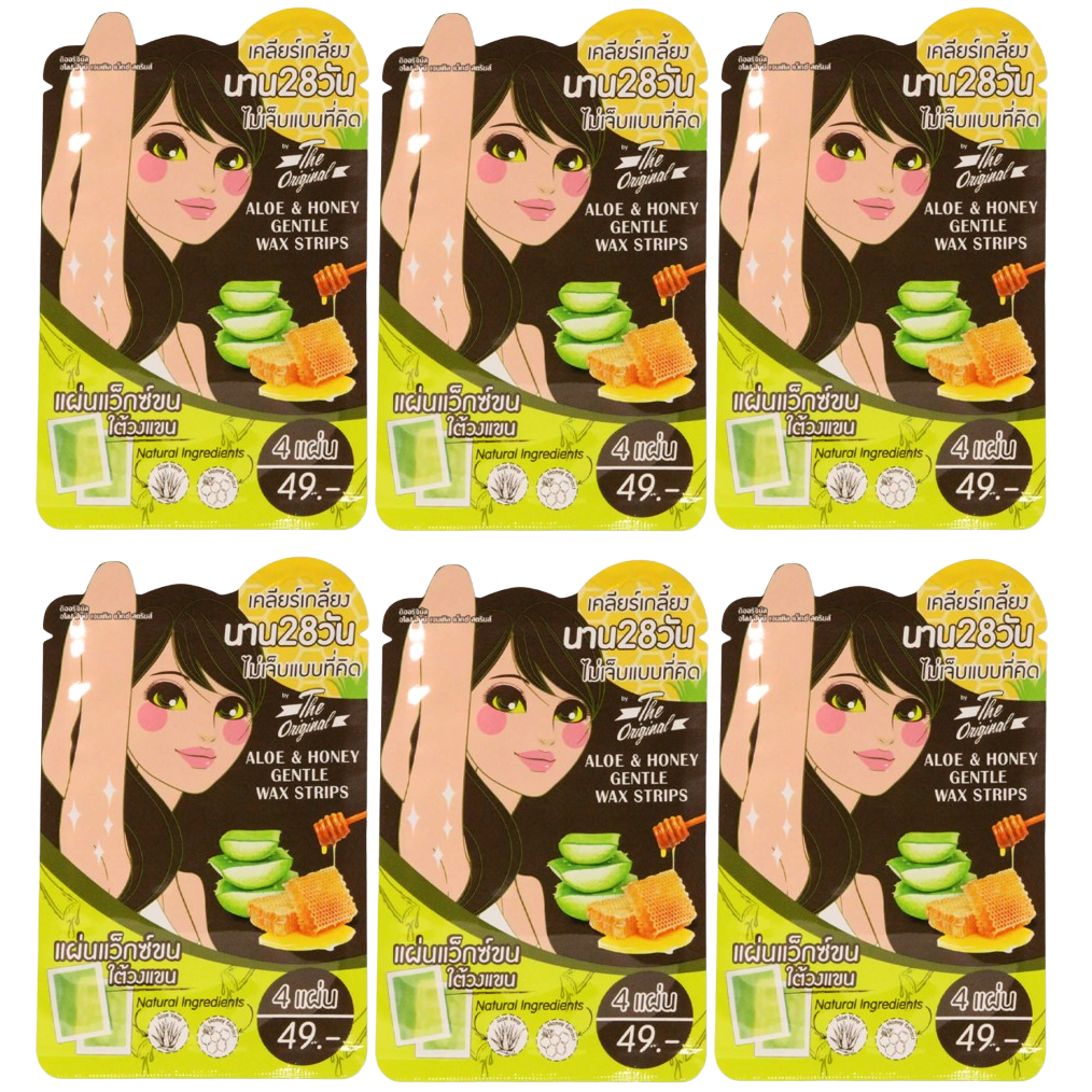 The Original - Aloe & Honey Gentle Wax Strips Set (4 Sheets x 6 Packs)