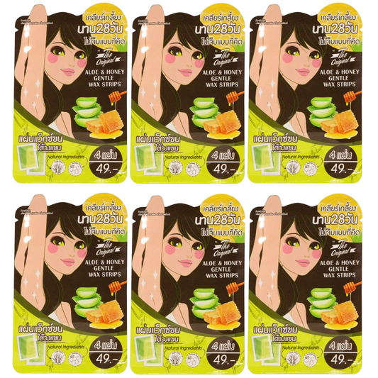 The Original - Aloe & Honey Gentle Wax Strips Set (4 Sheets x 6 Packs)