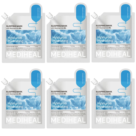 Mediheal - Hyaluron Hydrating Sleeping Mask with Niacinamide 5% 20ml. (Pack of 6)
