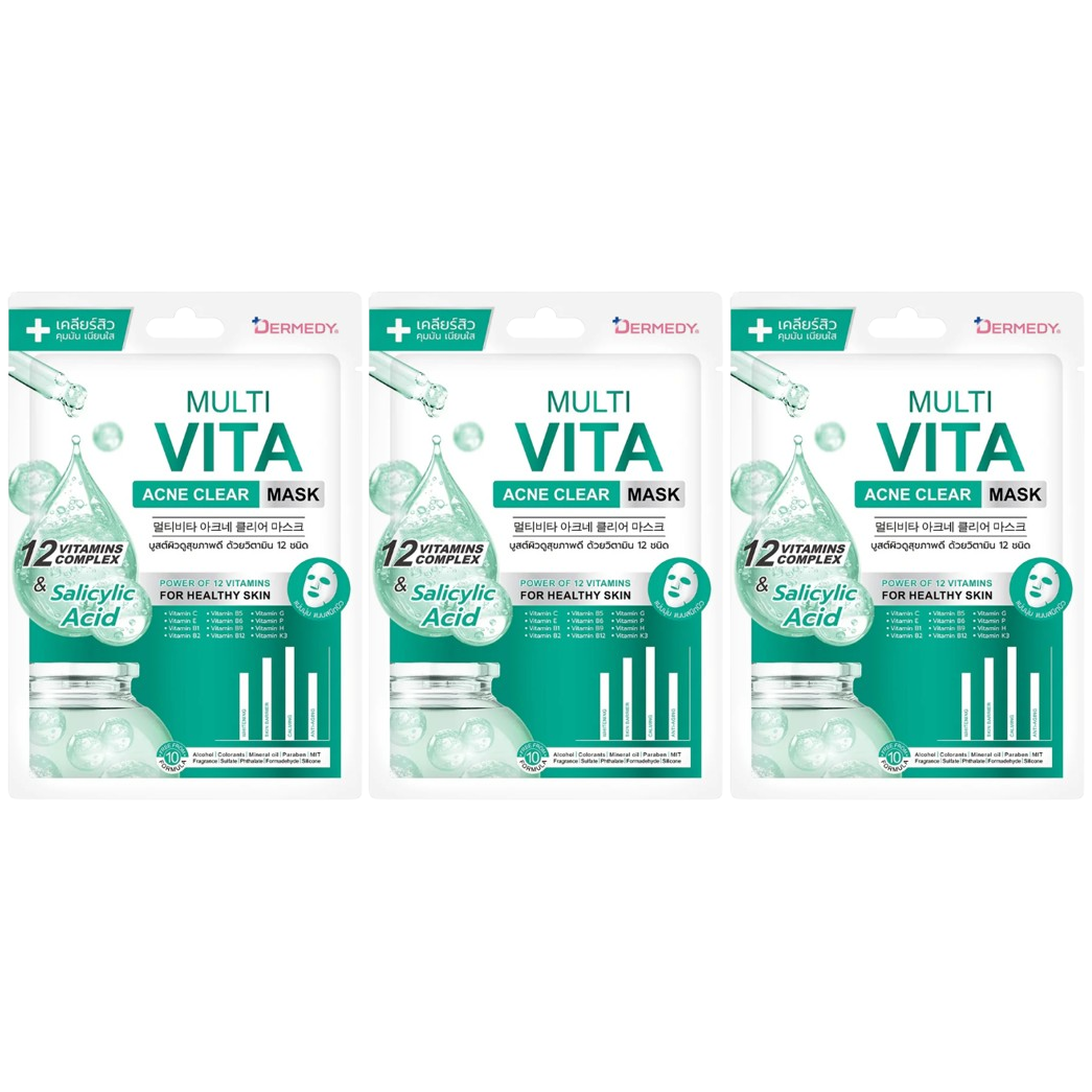 Dermedy - Multi Vita Acne Clear Mask 25g. (Pack of 3)
