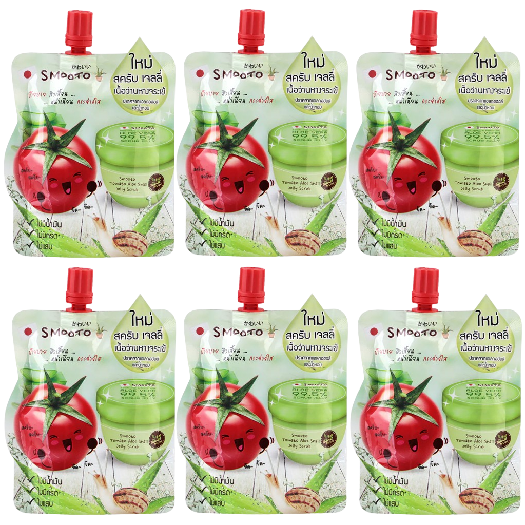 Smooto - Tomato Aloe Snail Jelly Scrub 50ml. (Pack of 6)