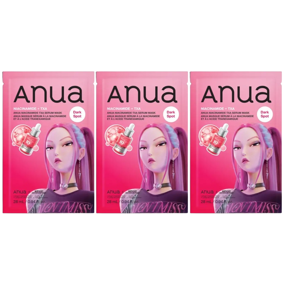 Anua - Kpop Demon Hunters Niacinamide TXA Serum Mask 28ml. (Pack of 3)