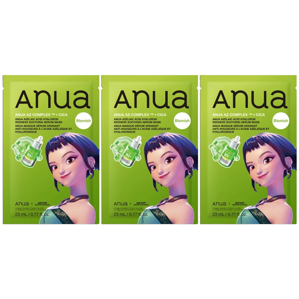 Anua - Kpop Demon Hunters Azelaic Acid Hyaluron Redness Soothing Serum Mask 23ml. (Pack of 3)