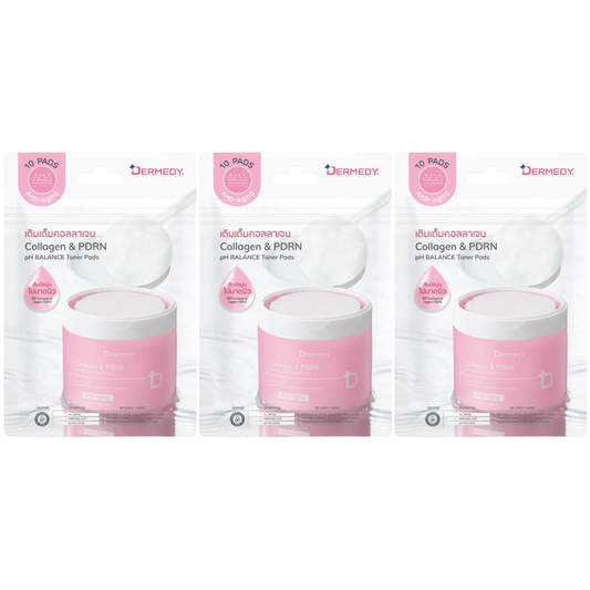Dermedy - Collagen & PDRN pH Balance Toner Pads 25g. (Pack of 3 x 10 Pads)