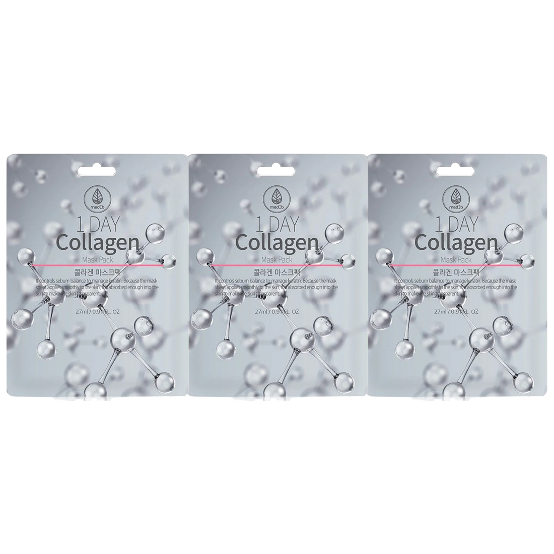 MEDB - 1 Day Collagen Mask Pack 27ml. (Pack of 3)