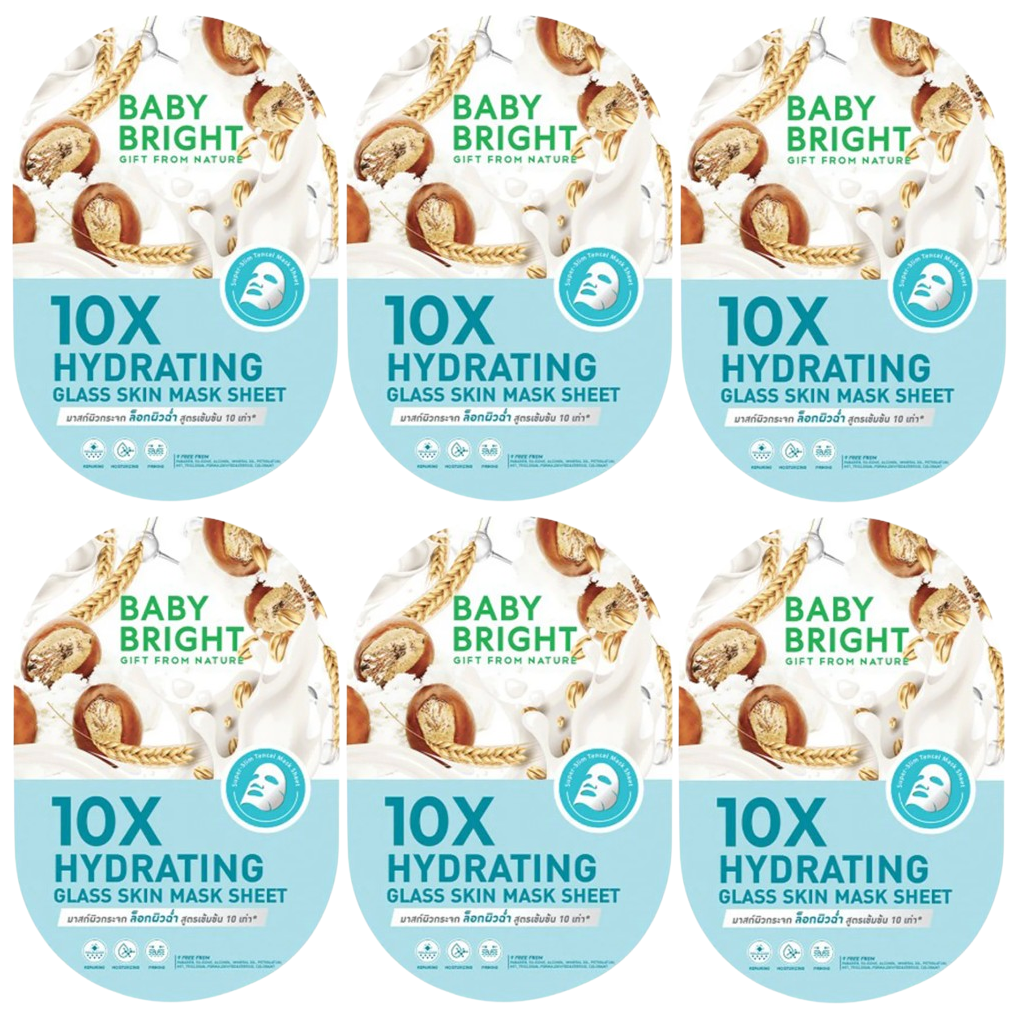 Baby Bright - 10X Hydrating Glass Skin Mask Sheet 20g. (Pack of 6)