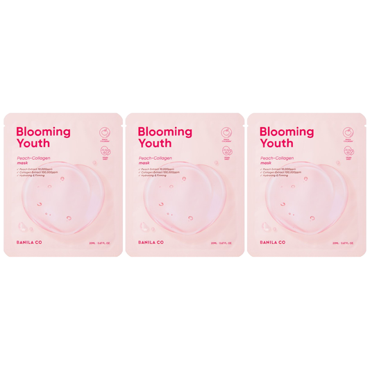 Banila - Blooming Youth Peach Collagen Mask 20g. (Pack of 3)