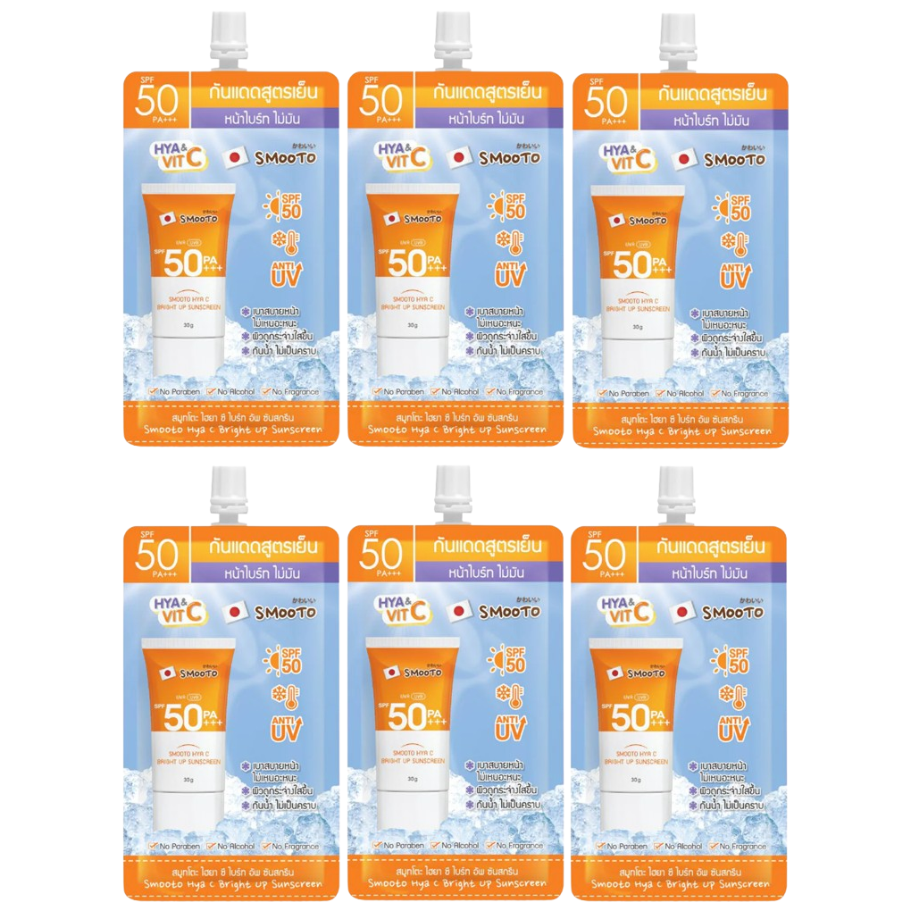 Smooto - Hya C Bright Up Sunscreen 30g. (Pack of 6)