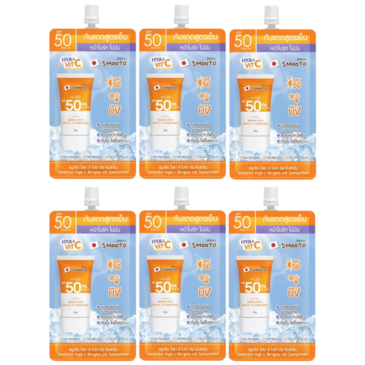 Smooto - Hya C Bright Up Sunscreen 30g. (Pack of 6)