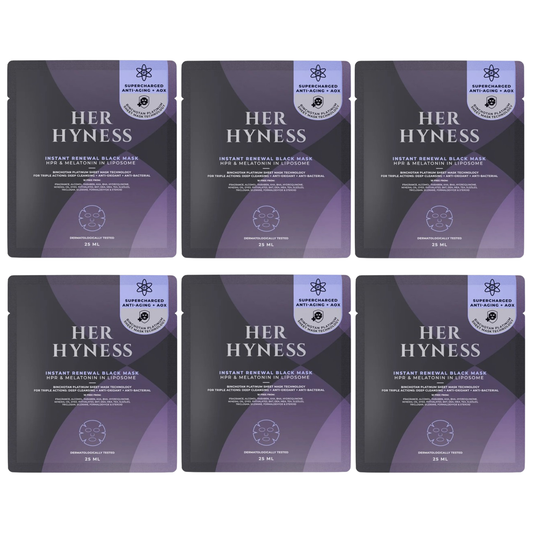 Her Hyness - Instant Renewal Black Mask with HPR & Melatonin in Liposome 25ml. (Pack of 6)