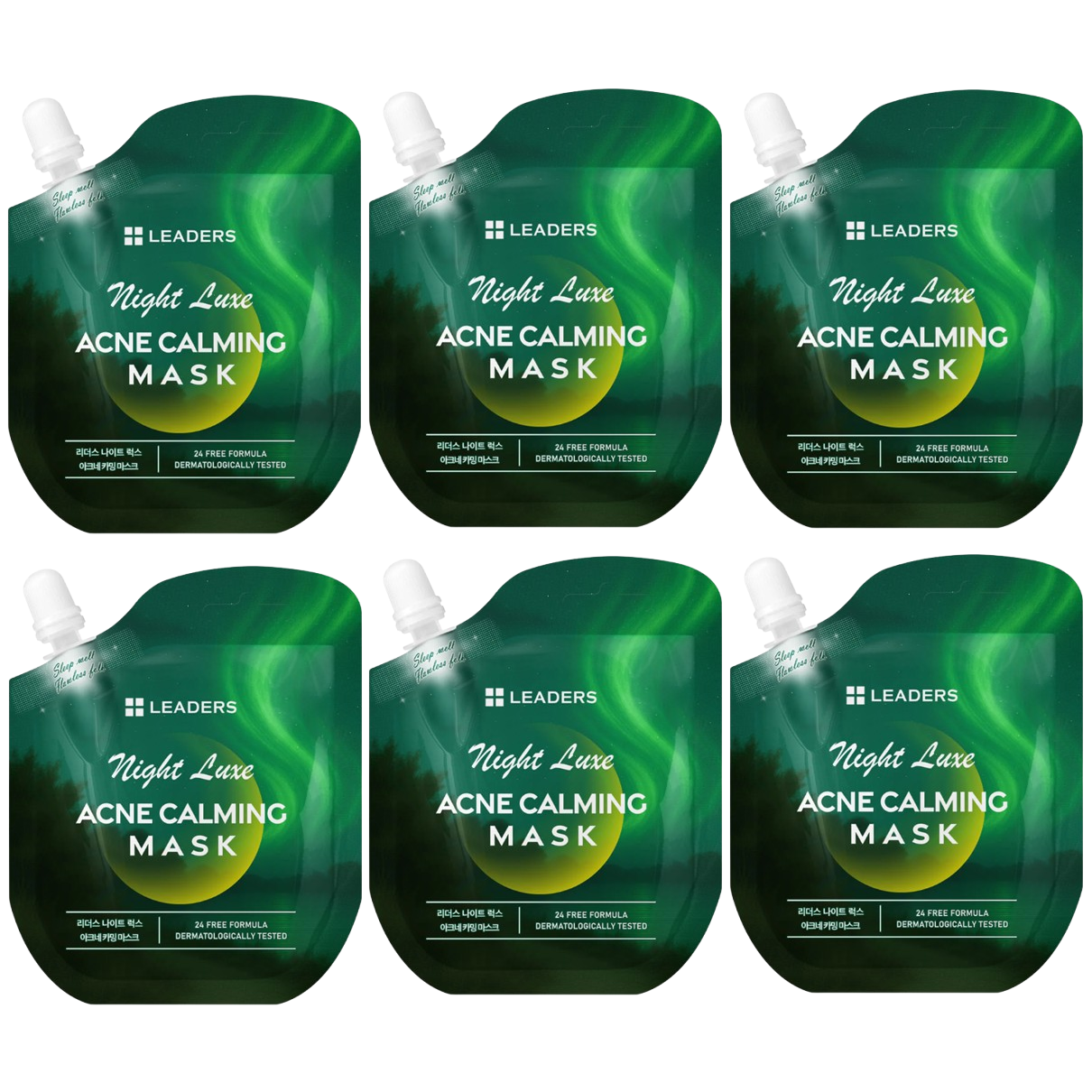 Leaders - Night Luxe Acne Calming Face Mask 21ml. (Pack of 6)