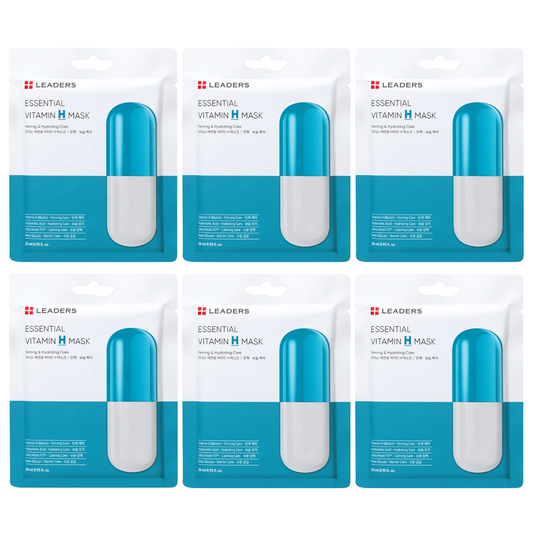 Leaders - Essential Vitamin H Face Mask, Firming & Hydrating Care 28ml. (Pack of 6)