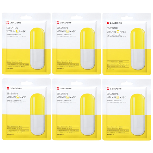 Leaders - Essential Vitamin C Face Mask, Brightening & Radiance Care 28ml. (Pack of 6)