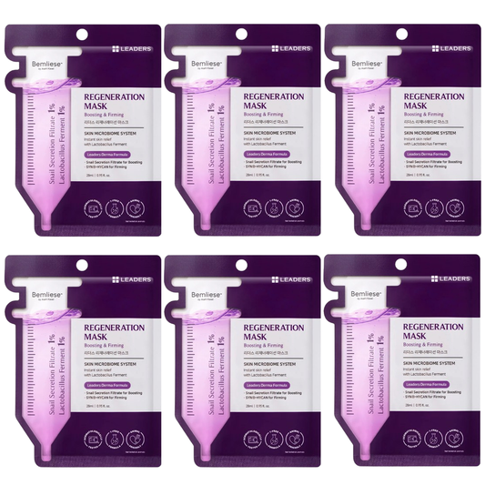 Leaders - Regeneration Face Mask with Snail Secretion Filtrate and SYN-HYCAN 28ml. (Pack of 6)
