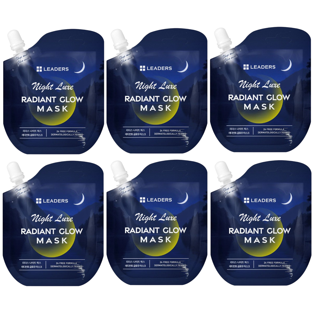 Leaders - Night Luxe Radiant Glow Face Mask 21ml. (Pack of 6)