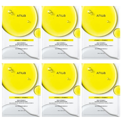 Anua - Vitamin C + Vitamin E Blemish Serum Mask 25ml. (Pack of 6)