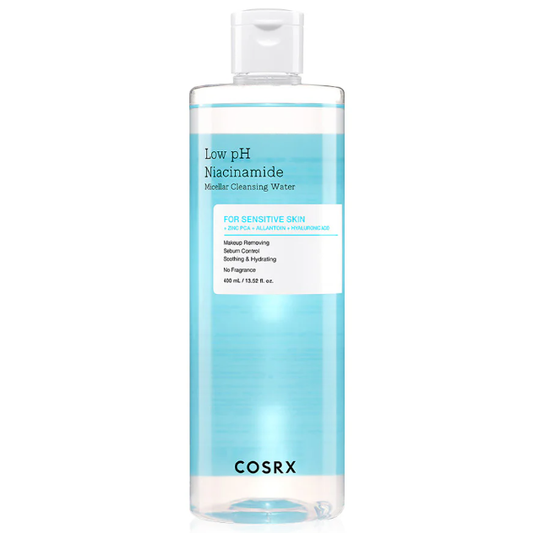 COSRX - Low pH Niacinamide Micellar Cleansing Water for Sensitive Skin with Zinc PCA + Allantoin + Hyaluronic Acid 400ml.