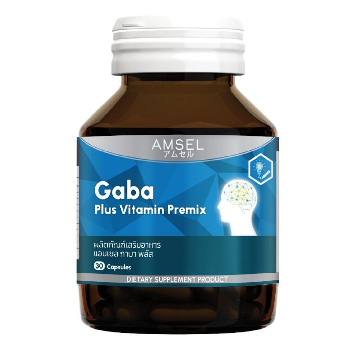 Amsel - Gaba Plus Vitamin Premix, Gamma Aminobutyric Acid Green Tea Extract (30 capsules)
