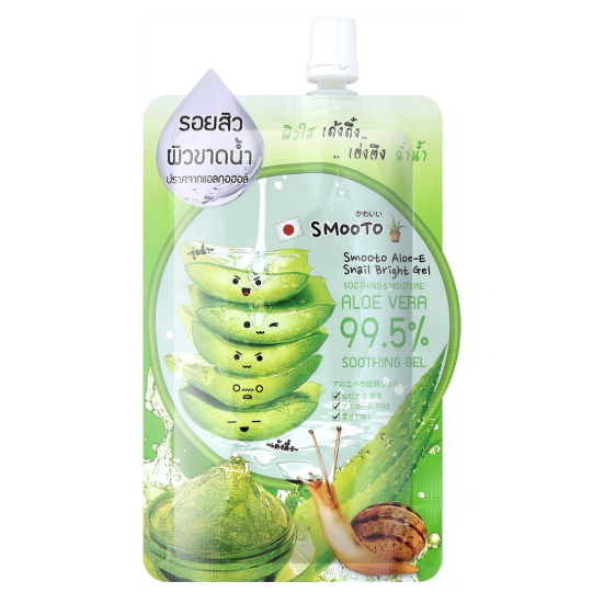 Smooto - Alove VeraGel Aloe-E Snail Bright Gel 50g. (Pack of 6)