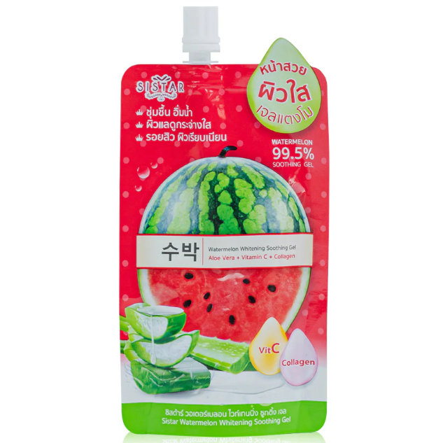 Sistar - Watermelon Whitening Soothing Gel 40g. (Pack of 6)