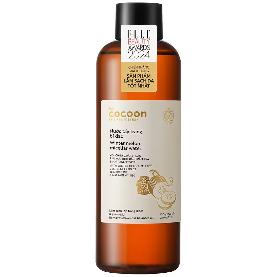 Cocoon Vietnam - Winter Melon Micellar Water (Nước Tẩy Trang Bí Đao) with Winter Melon Extract, Centella Extract, Tea Tree Oil & Natragem™ S150 500ml.