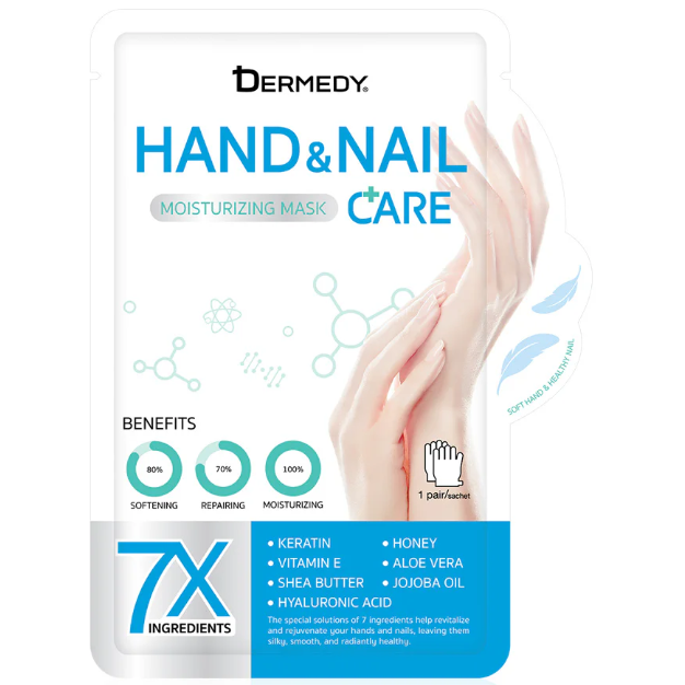 Dermedy - Hand & Nail Care Moisturizing Mask for Hands 1 Pair (Pack of 3)