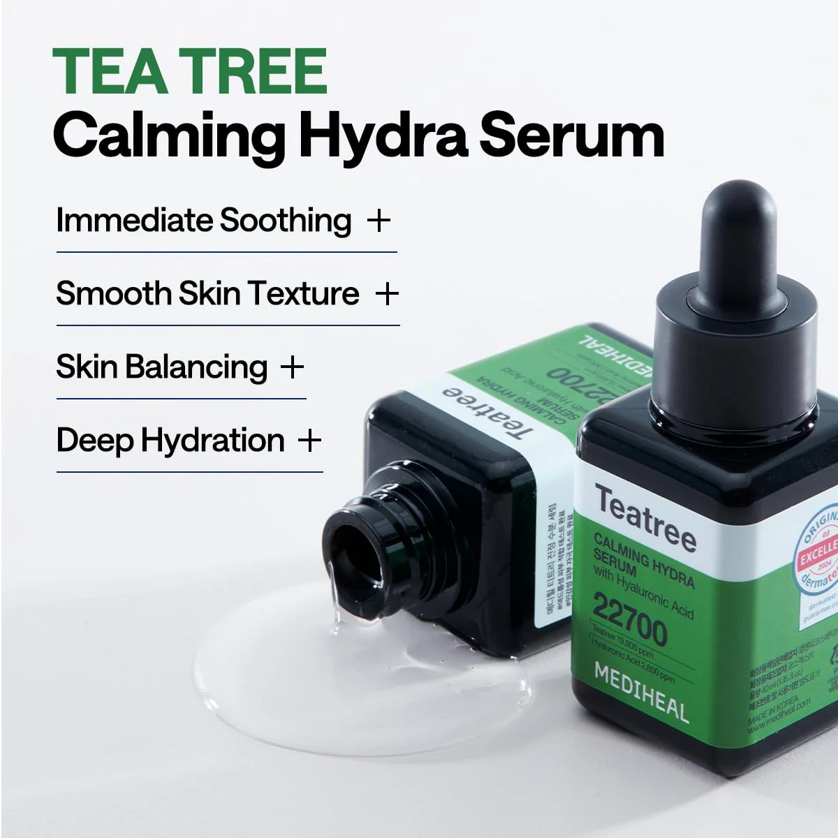 Mediheal - Bundle: 1x Mediheal Teatree Trouble Pad 170ml. (100 Pads) + 1x Mediheal Teatree Calming Hydra Serum 40ml.