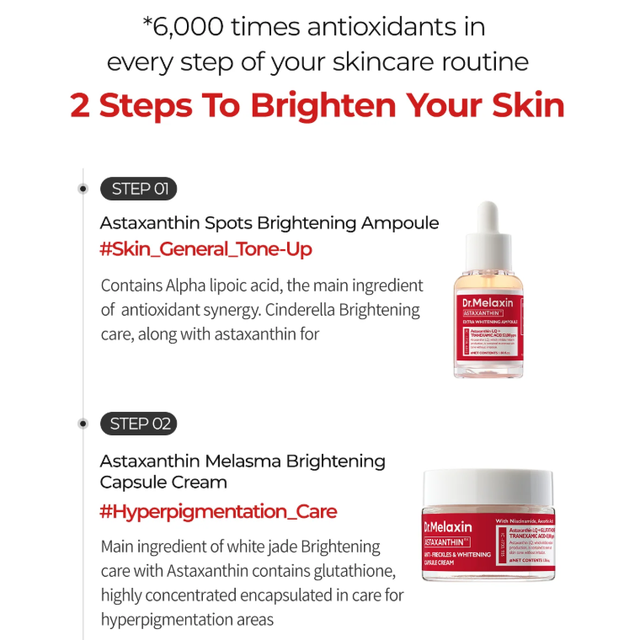 Dr.Melaxin - Astaxanthin Anti-Freckles & Whitening Capsule Cream with Niacinamide 50g.