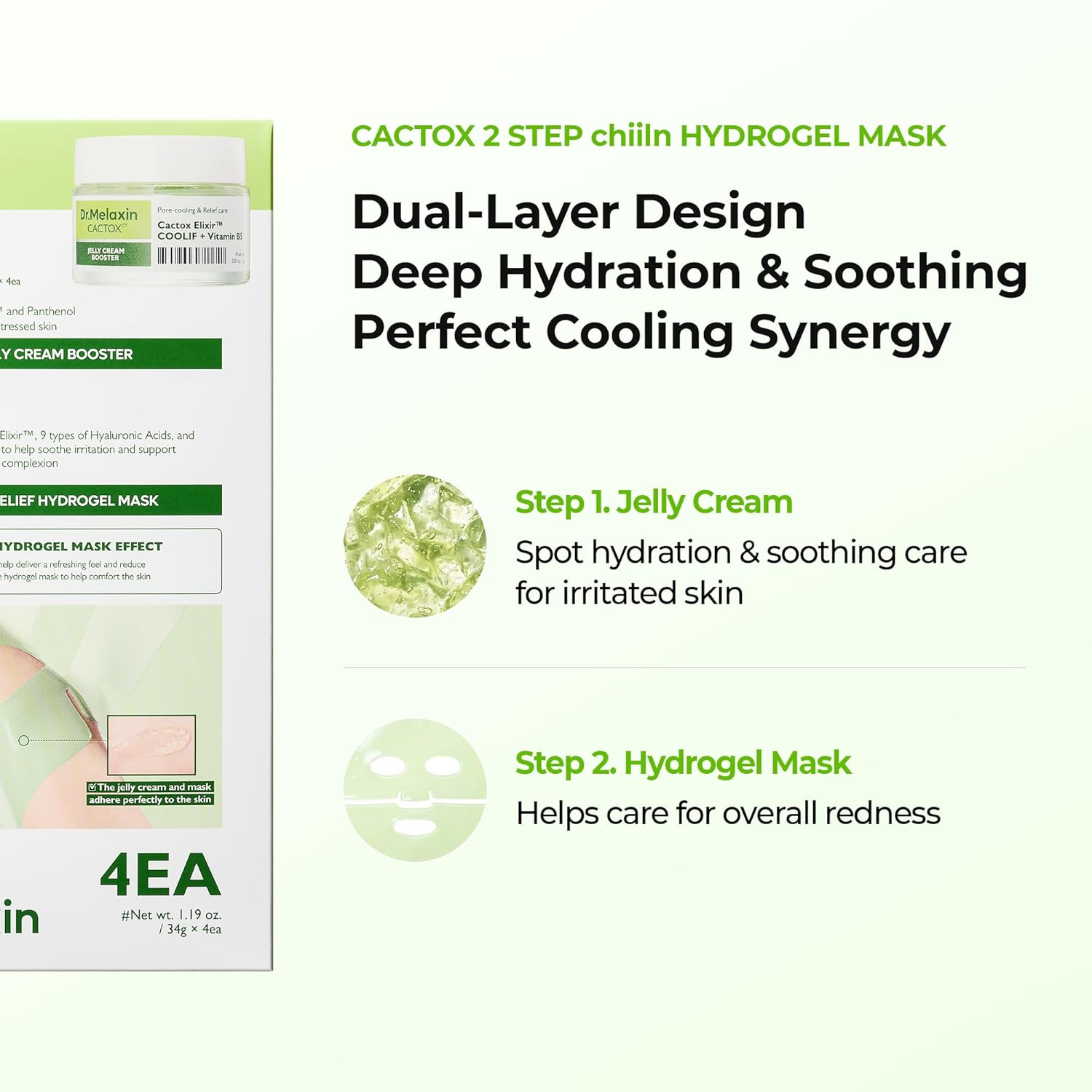 Dr.Melaxin - Cactox Jelly Cream Booster & Pore Relief Hydrogel Mask (4 Sheets)