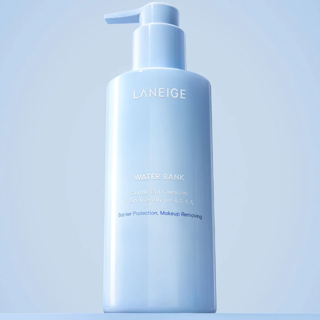 Laneige - Water Bank Gentle Gel Cleanser, Skin Friendly pH 5.0, Barrier Protection, Makeup Removing 250ml.