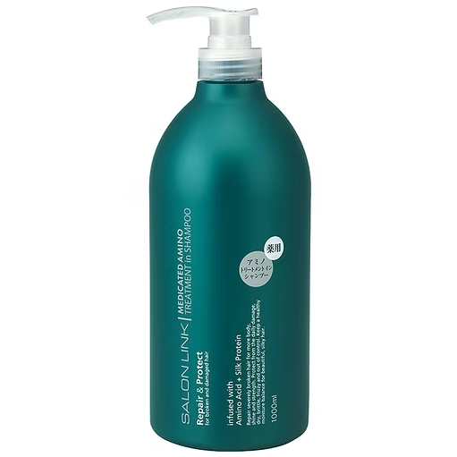 Kumano Yushi - Salon Link Repair & Protect Medicated Amino Treatment in Shampoo 1000ml.