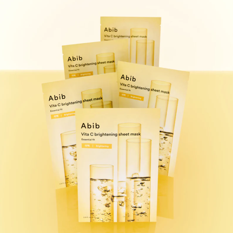 Abib - Essential Fit, Vita C Brightening Sheet Face Mask 27ml. (Pack of 3)