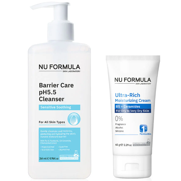 Nu Formula - Barrier Care PH 5.5 Cleanser Sensitive Soothing (265ml.) + Ultra-Rich Moisturizing Cream B5 + Ceramides (65g.)