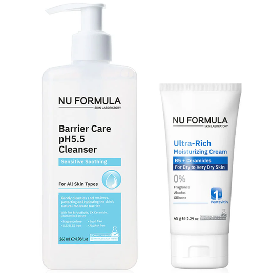 Nu Formula - Barrier Care PH 5.5 Cleanser Sensitive Soothing (265ml.) + Ultra-Rich Moisturizing Cream B5 + Ceramides (65g.)