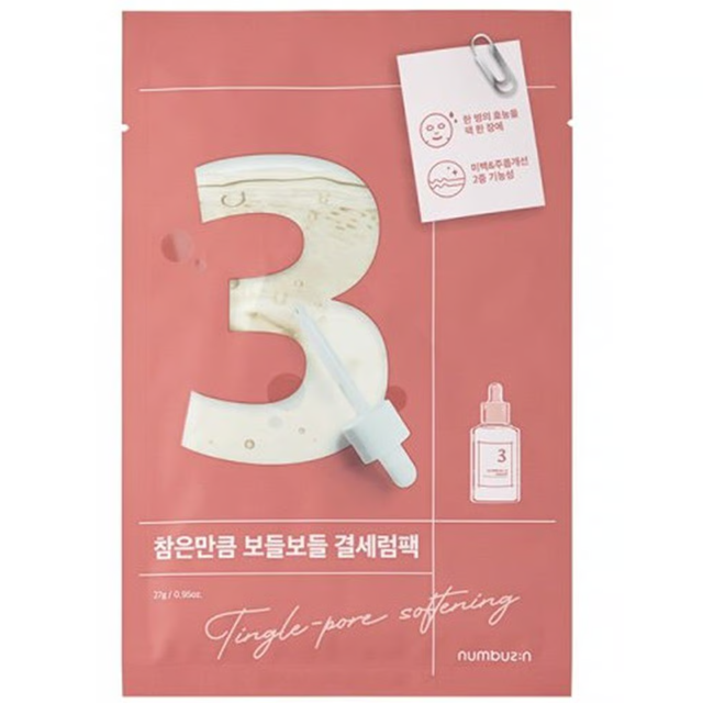 Numbuzin - No.3 Tingle-Pore Softening Sheet Mask 27ml. (Pack of 6)